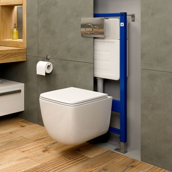 Унитаз подвесной Point Меркурий безободковый, белый, сиденье дюропласт микролифт быстросъем, PN41831. Фото 10