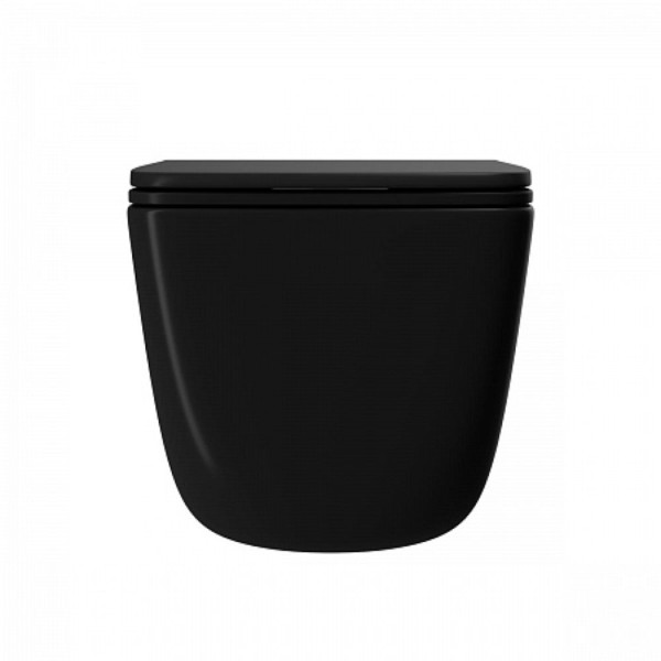 Унитаз подвесной Point Меркурий безободковый, черн мат сиденье дюропласт микролифт б-съем PN41831BM. Фото 5