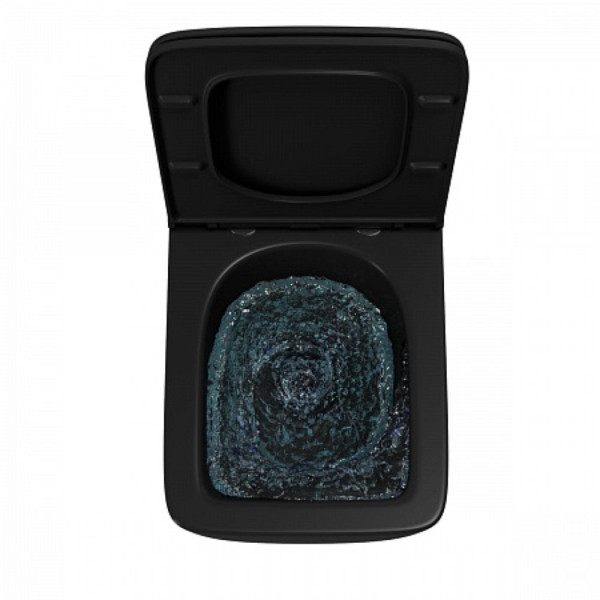 Унитаз подвесной Point Меркурий безободковый, черн мат сиденье дюропласт микролифт б-съем PN41831BM. Фото 6