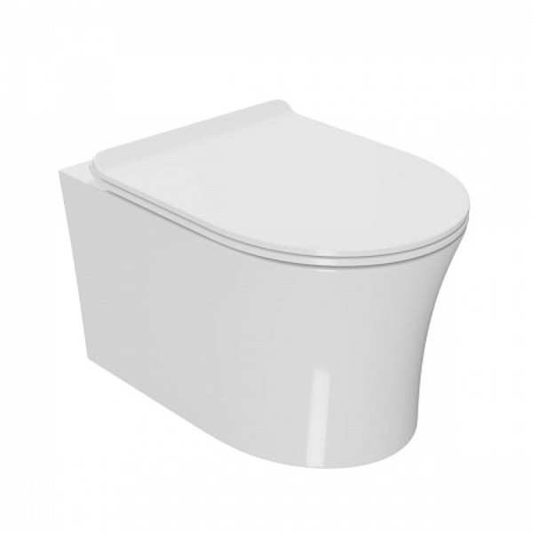 Унитаз подвесной Point Вега безободковый, белый, сиденье дюропласт микролифт быстросъем., PN41711. Фото 1
