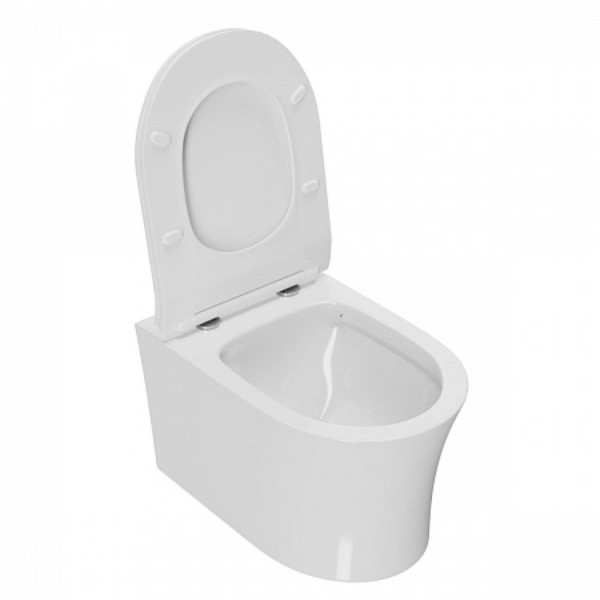 Унитаз подвесной Point Вега безободковый, белый, сиденье дюропласт микролифт быстросъем., PN41711. Фото 3