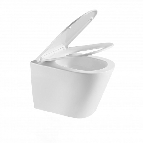 Унитаз подвесной Point Венера безободковый, белый, сиденье дюропласт микролифт быстросъем., PN41071. Фото 6