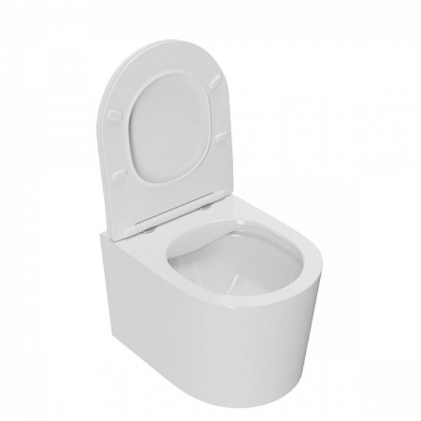 Унитаз подвесной Point Веста безободковый, белый, сиденье дюропласт микролифт быстросъем., PN41701. Фото 3