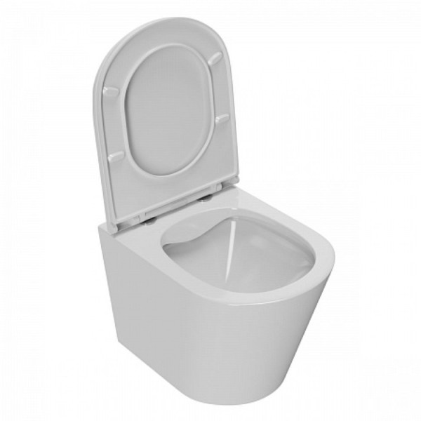 Унитаз подвесной Point Виктория безободковый, белый, сиденье дюропласт микролифт быстросъем, PN41061. Фото 3