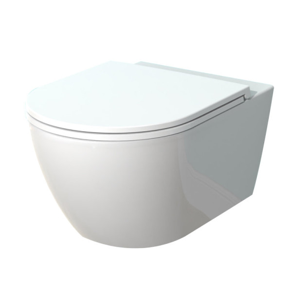 Унитаз подвесной SMARTFLOW URBAN безободковый с микролифтом, SMF812-WH, белый. Фото 1