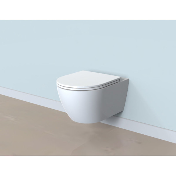 Унитаз подвесной SMARTFLOW URBAN безободковый с микролифтом, SMF812-WH, белый. Фото 2