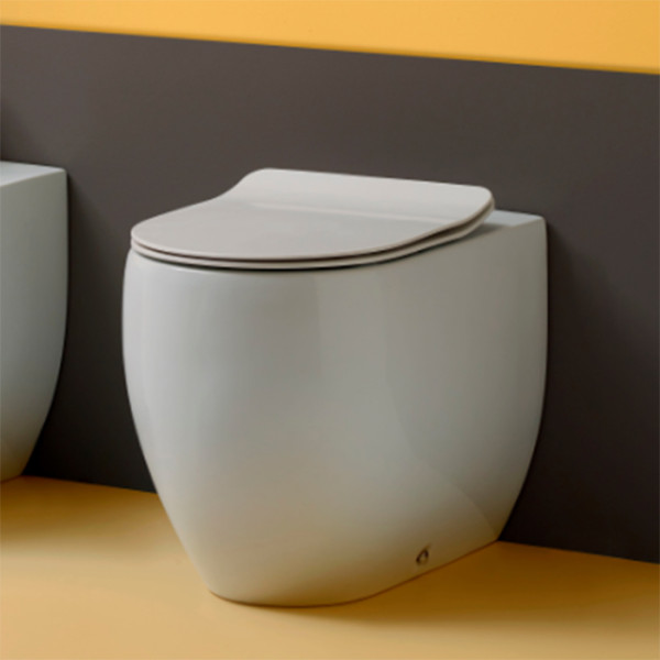 Унитаз приставной 52см, слив в стену, в комплекте с крепежом WB5N, цвет белый. Фото 1