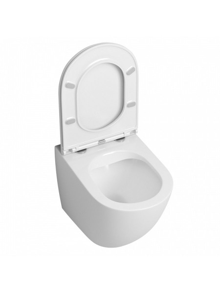 Унитаз приставной Maretti Elena безободковый с микролифтом, EA10PRBM14-844, белый. Фото 1