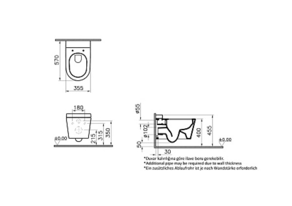 Унитаз Vitra Nest 5176B003-6233, подвесной, безободковый, c функцией биде, вст. смесителем, с бачком. Фото 2