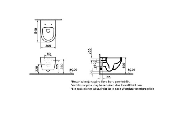 Унитаз Vitra Sento 7748B083-0101, подвесной, безободковый,  матовый черный. Фото 3