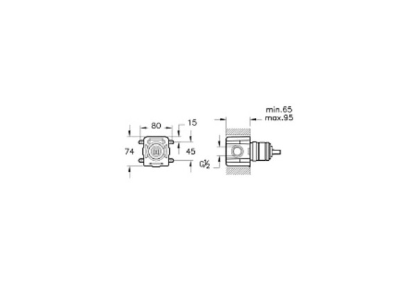 Универсальный бокс VITRA Minibox A42213 для настенного встраиваемого смесителя для душа. Фото 3