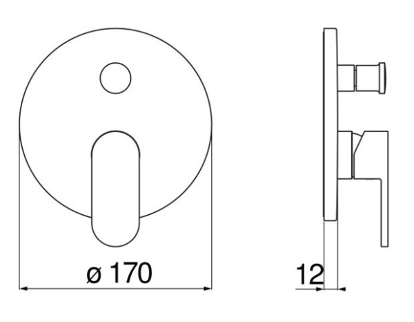 UP94100/EBM UP смеситель для ванны (внешняя часть), матовый черный. Фото 2