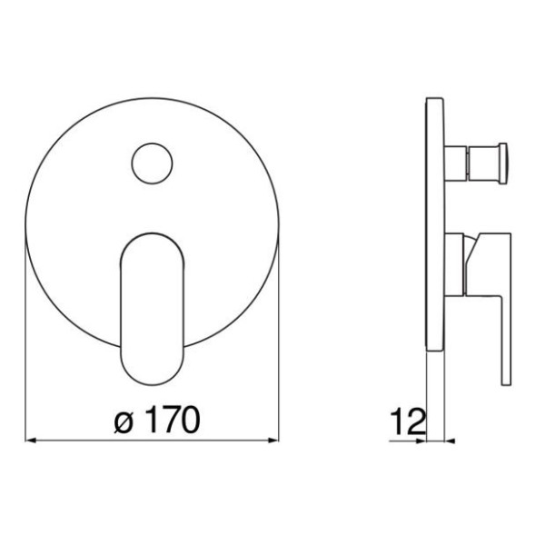 UP94100/ECR UP смеситель для ванны (внешняя часть). Фото 2