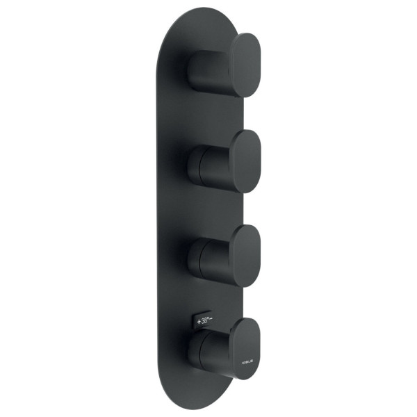 UP94104BM UP термостатический смеситель для ванны 4 выхода (внешняя часть), матовый черный. Фото 1