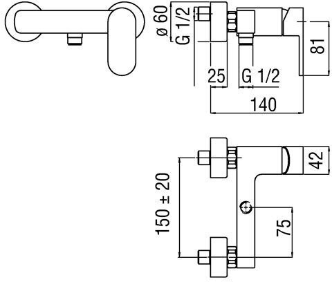 UP94130CR UP смеситель для душа. Фото 2