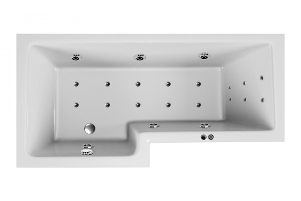 Ванна акриловая левосторонняя Vayer Options Гл000023294, 165x85. Фото 6