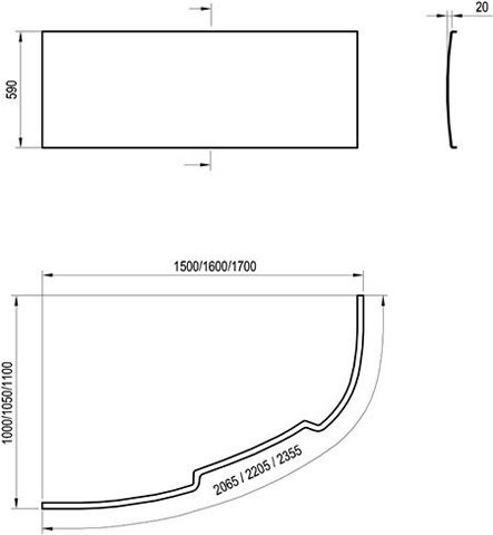 Ванна ASYMMETRIC 170x110 R белая. Фото 2