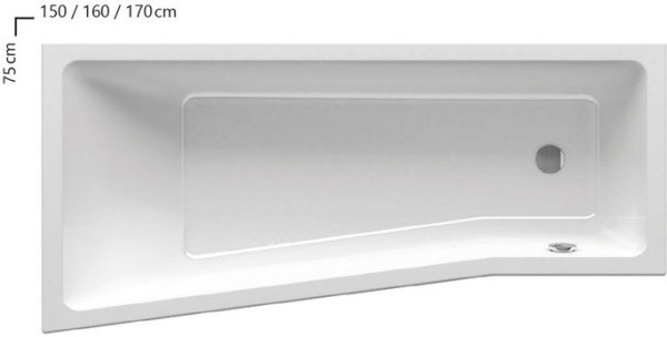 Ванна BE HAPPY II 170х75 Р белая. Фото 1
