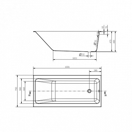 Ванна Cersanit прямоугольная CREA 160x75 белый. Фото 4