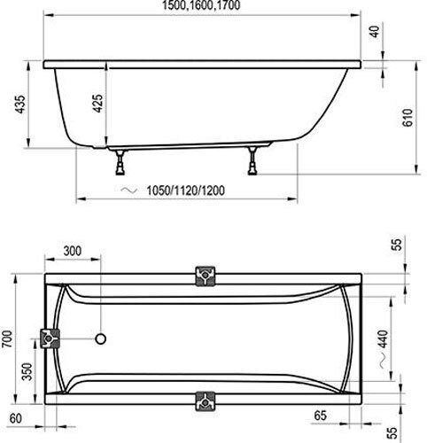 Ванна CLASSIC 170х70 белая. Фото 6