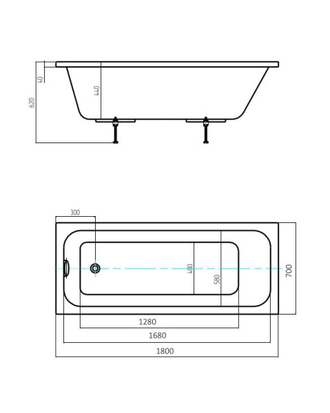 Ванна Мия прямоугольная 180*70см. Фото 3