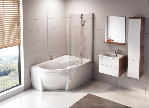 Ванна Rosa II 160х105 правая белая. Фото 7