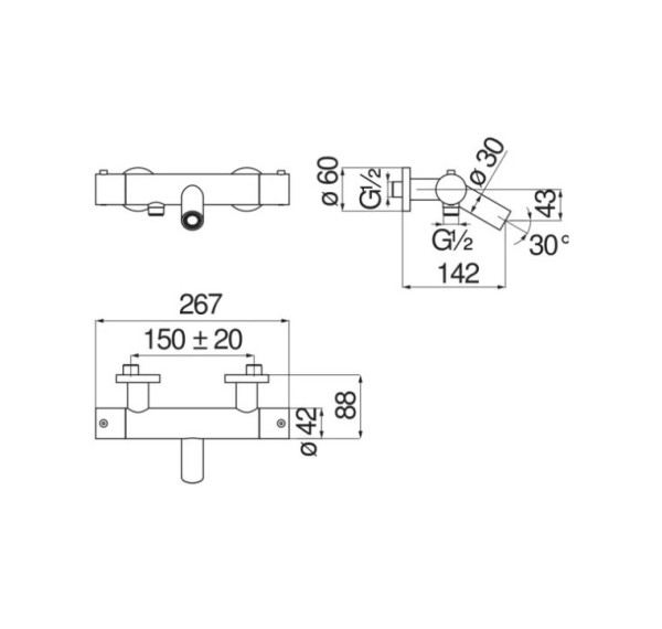 VE125010/1FLP VELIS термостатический смеситель для ванны, глянцевый черный. Фото 2