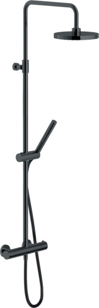 VE125030/50FLP VELIS термостатическая душевая система, верхний душ 20 см, глянцевый черный. Фото 1