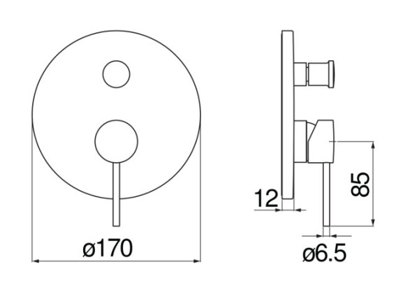 VE125100/ECR VELIS смеситель для ванны (внешняя часть). Фото 2