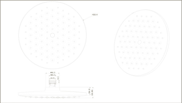 Верхний душ Bravat Built-in P70253BW-ENG, черный. Фото 2