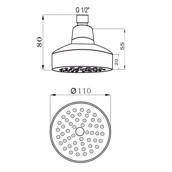 Верхний душ D-Lin D61052, серый. Фото 2