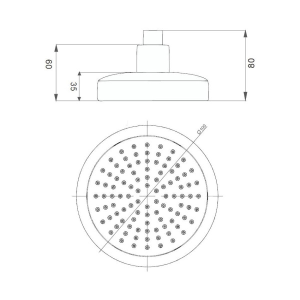 Верхний душ D-Lin D61055, хром. Фото 2