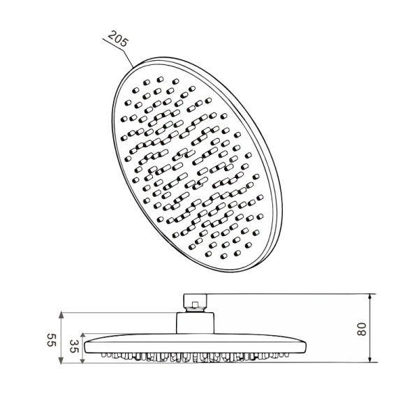Верхний душ D-Lin D61065-1, хром. Фото 2