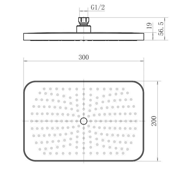 Верхний душ FASHUN A051-8, белый/серый. Фото 2