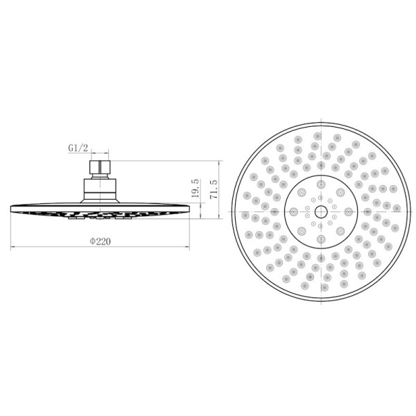 Верхний душ FASHUN A054, хром/серый. Фото 2