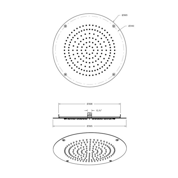 Верхний душ Graffio KINGS KI011IX, хром. Фото 2