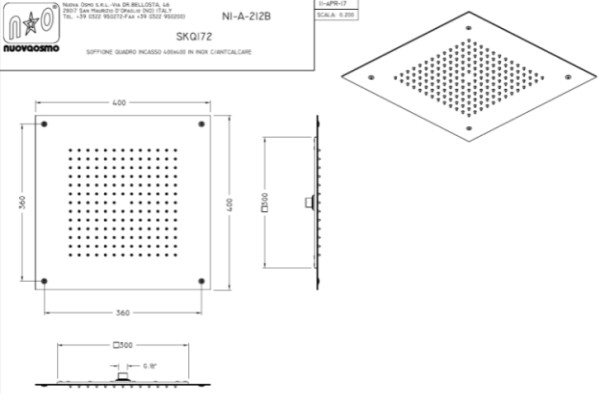 Верхний душ Graffio KINGS KI412BIO, белый. Фото 2