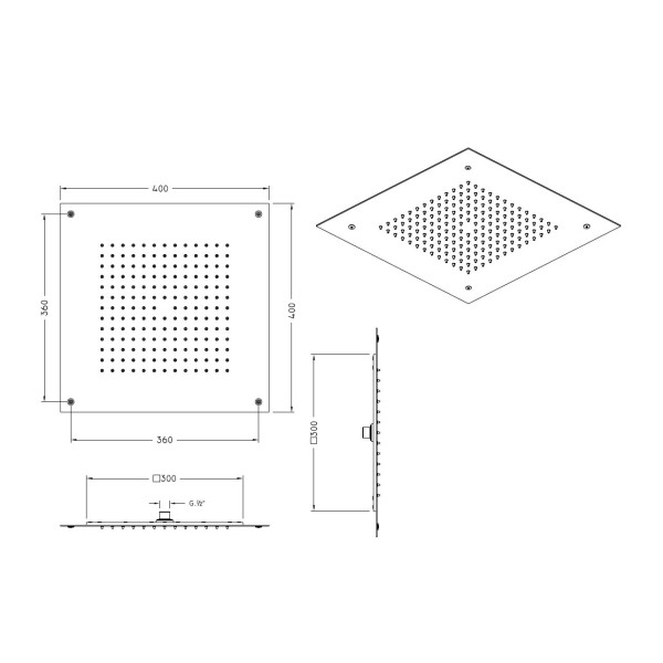 Верхний душ Graffio KINGS KI412ORO, золото. Фото 2