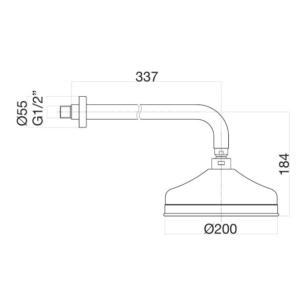 Верхний душ с кронштейном Fiore 30CO8637, хром/золото. Фото 2