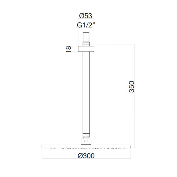 Верхний душ с кронштейном Fiore 30CR8644, хром. Фото 2