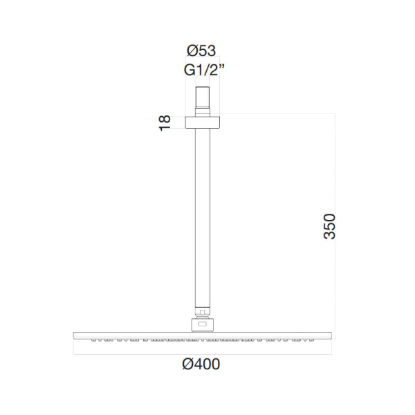 Верхний душ с кронштейном Fiore 30CR8645, хром. Фото 2