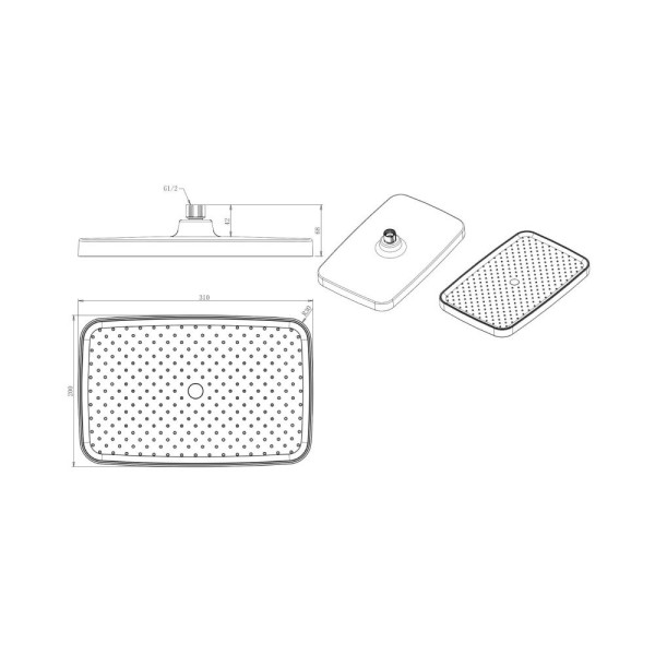 Верхний душ Savol SK-DP03, черный. Фото 2