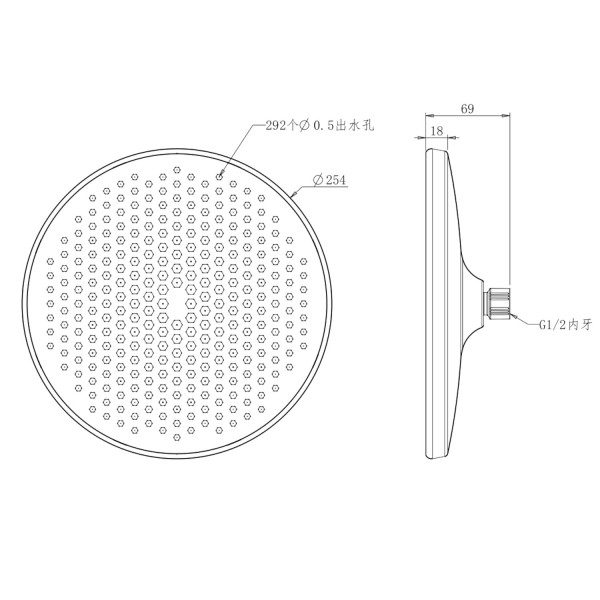Верхний душ Savol SK-DP06, черный. Фото 2