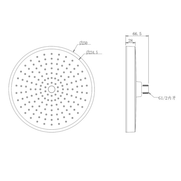 Верхний душ Savol SK-DP10, хром/черный. Фото 2
