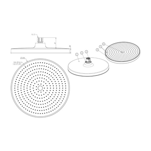 Верхний душ Savol SK-DP11, белый. Фото 2