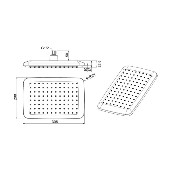 Верхний душ Savol SK-DP12, хром. Фото 2