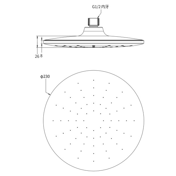 Верхний душ Savol SK-DP13, хром. Фото 2