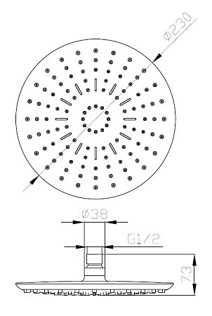 Верхний душ TS270 BLACK ESKO. Фото 2