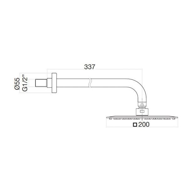 Верхний душ ультратонкий с кронштейном Fiore 30BB8650, белый. Фото 2