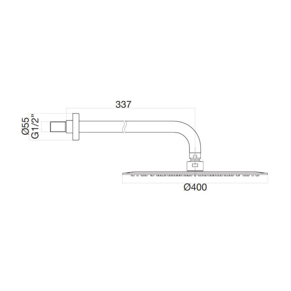 Верхний душ ультратонкий с кронштейном Fiore 30CR8632, хром. Фото 2